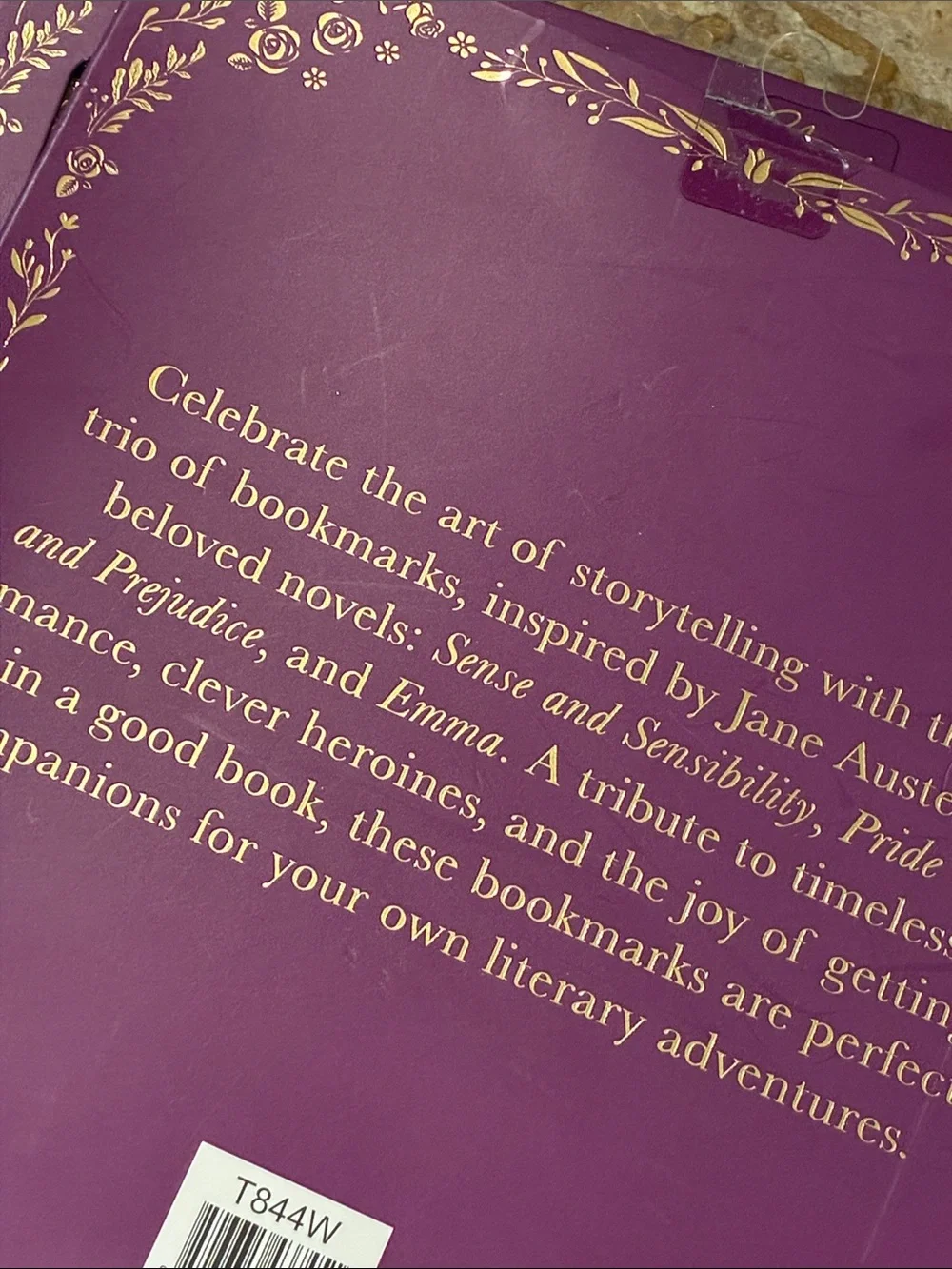 Jane Austin Classics- 3 golden trimmed bookmarks